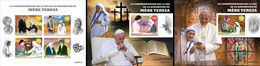 Centrafrica 2022, Mother Teresa, 4val In BF +2BF IMPERFORATED - Mother Teresa