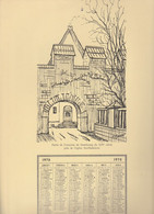 Vieux Papiers - Calendrier 1970 + 2 Illustrations  C Sauer - Recto : Strasbourg Enceinte  / Verso :Bouxwiller - Tamaño Grande : 1971-80