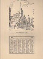 Vieux Papiers - Calendrier 1965 + 2 Illustrations  C Sauer - Recto :  Strasbourg St Nicolas Verso : Cathédrale - Grand Format : 1961-70