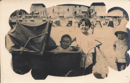 Landau Ancien * Carte Photo * Enfants Nounous Nourrices Pram Poussette Bébé Kinderwagen - Autres & Non Classés