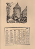 Vieux Papiers - Calendrier 1961 + Illustrations  C Sauer Recto Strasbourg Quai Schoepflin - Verso: Neuhof Maison Pompier - Big : 1961-70