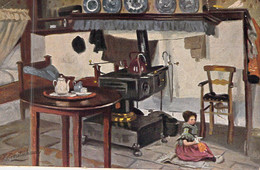 PUBLICITE - Maison Closon Charlier - Café - Illustration Signée GERSTINHAUS - Enfant Assise - Carte Postale Ancienne - Werbepostkarten