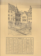 Vieux Papiers - Calendrier 1959 + Illustrations  C Sauer Recto Et Verso Strasbourg Jardin Gothique Oeuvre Notre Dame - Grossformat : 1941-60