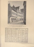 Vieux Papiers - Calendrier 1957 + 2 Illustrations  C Sauer Recto Et Verso  Strasbourg Rue De L'ail  N° 18 Et 20 - Big : 1941-60