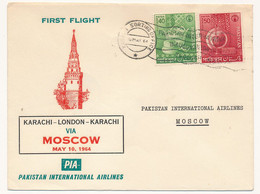 1964 PAKISTAN PRIMO VOLO KARAKI -LONDRA-KARAKI VIA MOSCA - Pakistan