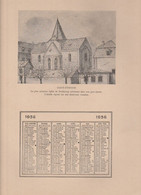 Vieux Papiers - Calendrier 1956 + Illustrations  C Sauer Recto Et Verso  Strasbourg  Saint Etienne - Big : 1941-60