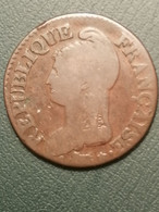 FRANCE  = UNE PIECE  DE CINQ  CENTIMES DE L' AN 5 A - 1795-1799 French Directory