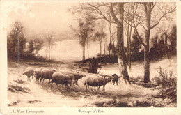 PUBLICITE - MARGARINE BRUNITA - JL Van Leemputte - Paysage D'hiver - Moutons - Carte Postale Ancienne - Reclame