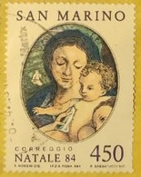 SAN MARINO 1984 NATALE IL CORREGIO LIRE 450 - Used Stamps