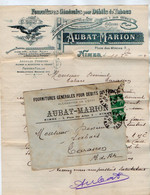 VP21.677 - 1914 - Enveloppe & Lettre - Tabacs,Cartes à Jouer GRIMAUD,Artifices... AUBAT - MARION à NIMES Pour TARASCON - Documents