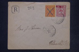 NOUVELLE CALÉDONIE - Croix Rouge Avec Double Surcharge Sur Enveloppe En Reco. De Nouméa Pour Chaville En 1920 - L 140943 - Covers & Documents