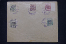 POLOGNE - Non Dentelés Surchargés Sur Enveloppe De Warsawa En 1919 Pour 1er Jour - L 140970 - Covers & Documents