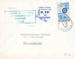 LETTRE. GREVE DES PTT. ST DIE. VOSGES. 0,10Fr TAXE D'ACHEMINEMENT. 29 MAI 1968 - Documenten