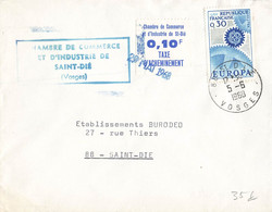 LETTRE. GREVE DES PTT. ST DIE. VOSGES. 0,10Fr TAXE D'ACHEMINEMENT. 29 MAI 1968 - Documents