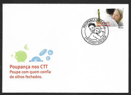 Portugal Lettre Timbre Personnalisé Journée Mondiale Epargne Coimbra 2009 Cover Personalized Stamp Event Pmk Savings Day - Postembleem & Poststempel
