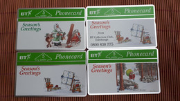 Set 4 Christmas Phonecards 171C+D+E+E(Mint,New) Rare - Noel