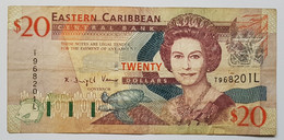 BILLET DE BANQUE - CARAÏBES ORIENTALES - ILE DE STE LUCIE - P.20 L - 20 $ - 1993 - ELISABETH II - TORTUE - FRUIT - Caribes Orientales