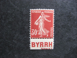 E). TB N° 360b, Neuf XX. Avec PUB Inférieure " BYRRH ". - Unused Stamps