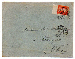 1916-lettre COMPIEGNE -Oise Pour VEAUGUES-Cher...type Semeuse--date  20-7-16 - 1877-1920: Période Semi Moderne