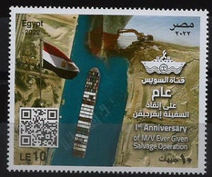 Egypt / Egypte / Ägypten / Egitto - 2022    1st Anniversary Of M/V Ever Given Salvage Operation    Complete Issue - MNH - Unused Stamps