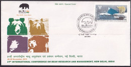 India 2012 Special Cover, 21st Inter. Conference On Bear Research, Polar Bear, Animal, Mammal, Omnivores(**) Inde Indien - Covers & Documents