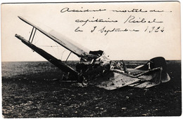 54, Nancy, Aviation, Accident D'avion Mortel Du Capitaine Reibel Le 3 Septembre 1924 - Accidentes