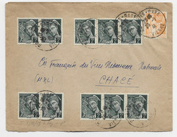 FRANCE MERCURE 2CX10 +80C PAIX LETTRE POITIERS GARE VIENNE 20.11.1941   AU TARIF - 1938-42 Mercurius