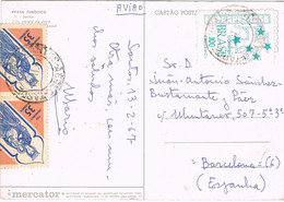 48924. Postal Aerea SANTOS (Brasil) 1967. Vista Parcial De La Playa De Santos - Storia Postale