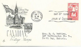 57739) Canada Ottawa1956 Postmark Cancel FDC - 1952-1960