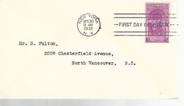 57745) USANew York 1939  Postmark Cancel FDC - 1851-1940