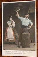 AK 1907 Cpa Couple Colmar Elsass Portrait Alsace Forgeron - Artigianato