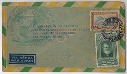 Brazil 1948 Cover Rio De Janeiro To Rome Italy Cancel 2º Year Brazilian Transatlantic Service Panair Airplane - Airmail (Private Companies)