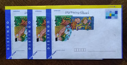 Enveloppe Distingo  Repiquage Joyeuses Fêtes X 3 Neuves Format 229 X 162 . - Collections & Lots: Stationery & PAP