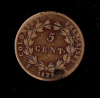 COLONIES GENERALES - 5 CTS CHARLES X 1829 A - TB+ - Colonie Francesi (1817-1844)