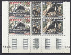 MONACO - N° 496/8 - APPARITIONS De LOURDES - Bloc De 6 COIN DATE - NEUF SANS CHARNIERE - 1/4/58 - 1 Trait - Nuevos