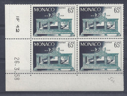 MONACO - N° 502 - APPARITIONS De LOURDES - Bloc De  COIN DATE - NEUF SANS CHARNIERE - 26/3/58 - Nuevos