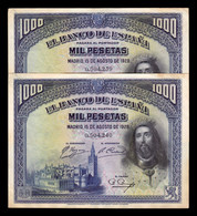 España Spain Pareja 1000 Pesetas San Fernando 1928 Pick 78 T. 239, 240 Ebc Xf - 1000 Peseten