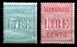 REGNO 1884 Segnatasse Lire 50 E Lire 100 Serie Completa 2v. MNH - Taxe