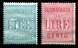 REGNO 1884 Segnatasse Lire 50 E Lire 100 Serie Completa 2v. MNH - Segnatasse