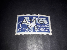 05AL28 OCCUPAZIONI STRANIERE A.M.G. V.G. 1946 ESPRESSI CON SOPRASTAMPA LIRE 10 "X" - Venezia Giulia