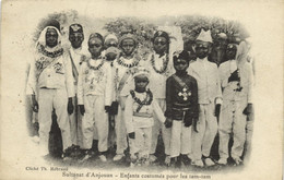 Comoros, ANJOUAN, Children Costumed For The Tam-Tam (1911) Postcard - Comores