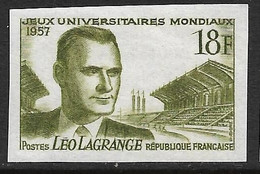 France Essai Non Dentelé N° 1120** Léo Lagrange Jeux Universitaires Mondiaux à Paris.. - Farbtests 1945-…