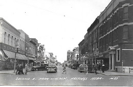 Hastings - Nebraska - Second Street - BEAUTIFUL ANIMATED POSTCARD FROM THE 50S NEVER SEEN FOR SALE - Hastings