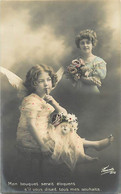 Delcampe - Themes Div-ref PP307- Enfants -enfant Ange - Fillette Angelot  - Theme Anges - Angelots - - Anges