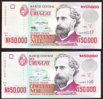 ® URUGUAY - N$50.000 SERIES A (1989 UNC - 1991aUNC) - Uruguay