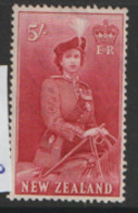 New Zealand 1953 SG  735  5/-d  Mounted Mint - Used Stamps