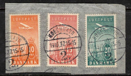 AVION AIR MAIL FLUGPOST DENMARK DANMARK DÄNEMARK  DANEMARK 1934 Mi 217 218 219  YT YV Y&T 6 7 8 - Airmail