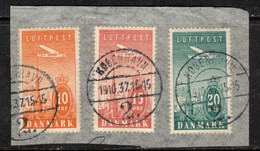 AVION AIR MAIL FLUGPOST DENMARK DANMARK DÄNEMARK  DANEMARK 1934 Mi 217 218 219  YT YV Y&T 6 7 8 - Luftpost