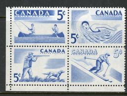 Canada 1957 MNH "Recreation Sports" - Ongebruikt