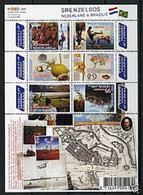 Nederland NVPH 2658-63 V2658-63b Vel Grenzeloos Nederland Brazilie 2009 MNH Postfris Relationship Brasil - Sonstige & Ohne Zuordnung